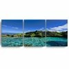 Ready2HangArt Grunge Pano 3 Piece Wrapped Canvas Coastal Wall Art Set, 20 X 48