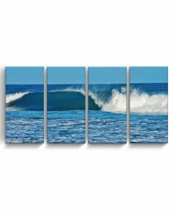 Ready2HangArt Ocean Motion 4 Piece Wrapped Canvas Coastal Wall Art Set, 24 X 48