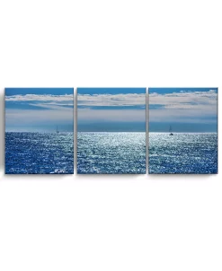Ready2HangArt Oceans 3 Piece Wrapped Canvas Coastal Wall Art Set, 20 X 48