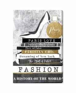 Oliver Gal Fashion Titles Stack Giclee Art Print On Gallery Wrap Canvas