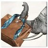 Oliver Gal Fashion Elephant Square Canvas Art Collection