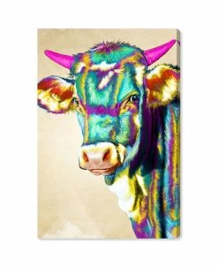 Oliver Gal Color Glam Cow Canvas Art Collection