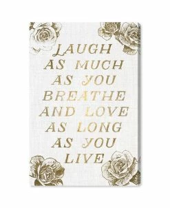 Oliver Gal Breathe Love Quote Giclee Art Print On Gallery Wrap Canvas