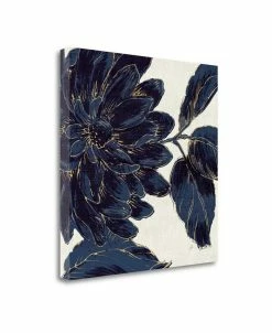 Tangletown Fine Art Indigo Garden I By Daphne Brissonnet Giclee Print On Gallery Wrap Canvas, 18 X 18