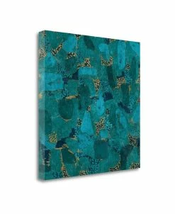 Tangletown Fine Art Gilded Stone Turquoise By Wild Apple Portfolio Giclee On Gallery Wrap Canvas, 25 X 25