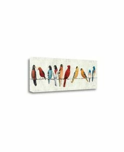 Tangletown Fine Art He Usual Suspects - Birds On A Wire By Avery Tillmon Gallery Wrap Canvas, 39 X 13