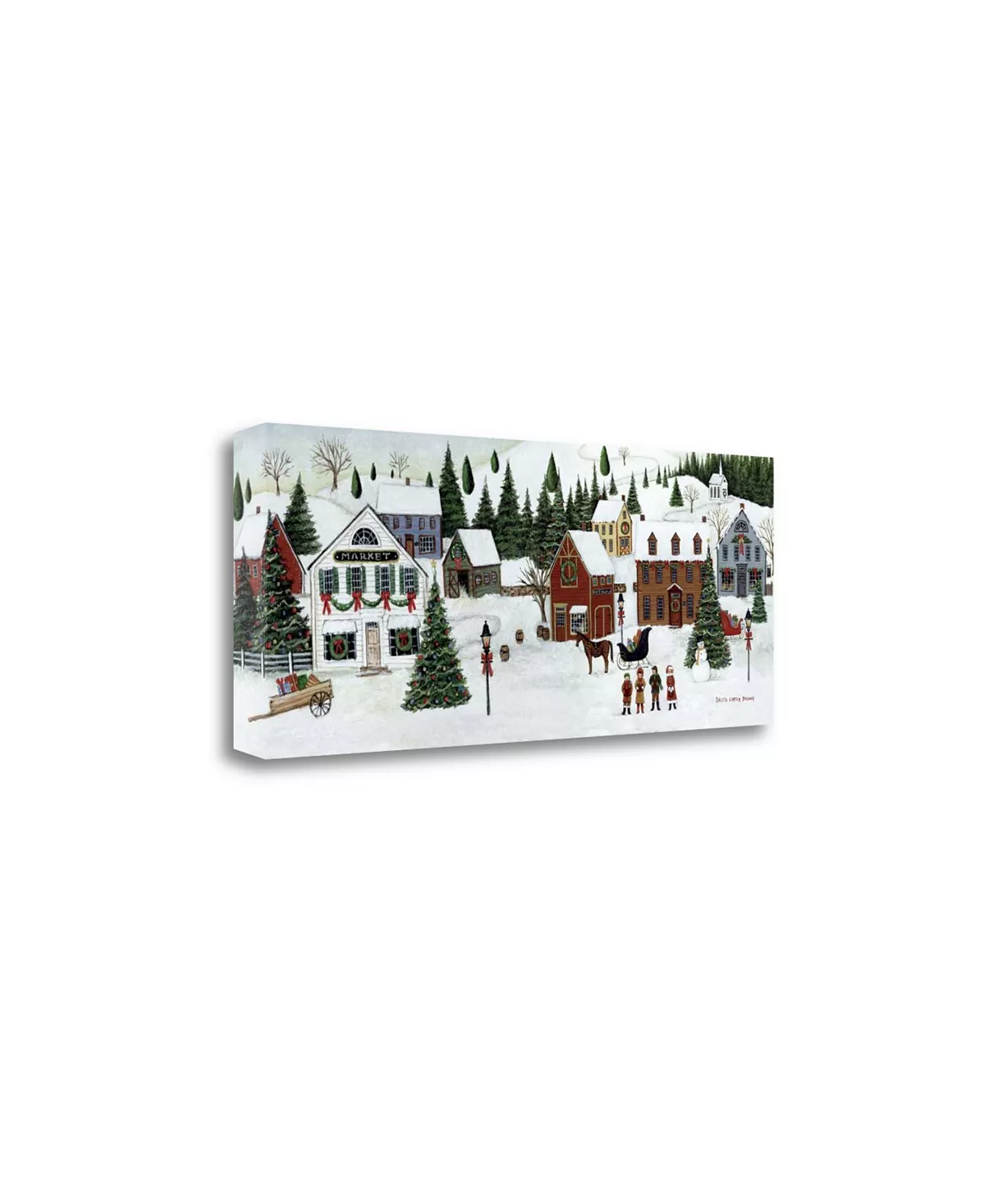 Tangletown Fine Art Christmas Valley Village By David Carter Brown Giclee On Gallery Wrap Canvas, 32 X 13 - Image 2