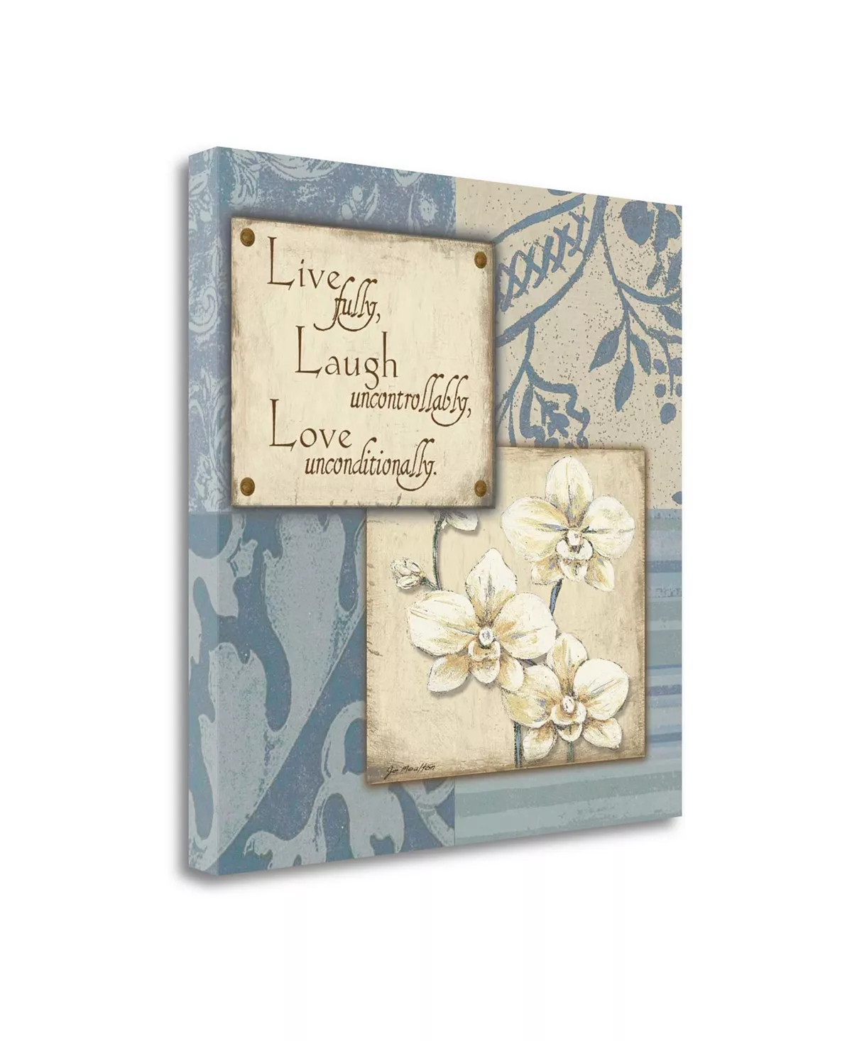 Tangletown Fine Art Live Laugh Love By Jo Moulton Giclee Print On Gallery Wrap Canvas, 20 X 20