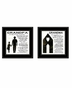 Trendy Décor 4U My Grandparents Are The Best 2-Piece Vignette By Cindy Jacobs, Black Frame, 15 X 15