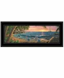 Trendy Décor 4U Summer Breeze By Kim Norlien, Ready To Hang Framed Print, Black Frame, 27 X 11