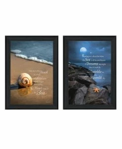 Trendy Décor 4U Sea Dream Collection By Robin-Lee Vieira, Printed Wall Art, Ready To Hang, Black Frame, 30 X 21