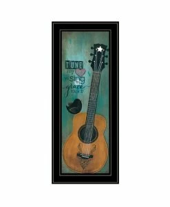 Trendy Décor 4U My Heart By Tonya Crawford, Ready To Hang Framed Print, Black Frame, 9 X 21