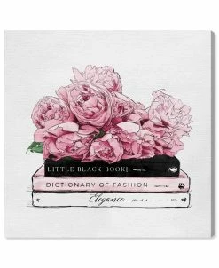 Oliver Gal Roses And Books Canvas Art - 16 X 16 X 1.5