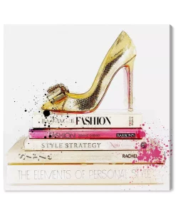 Oliver Gal Old Shoe And Fashion Books Canvas Art - 12 X 12 X 1.5