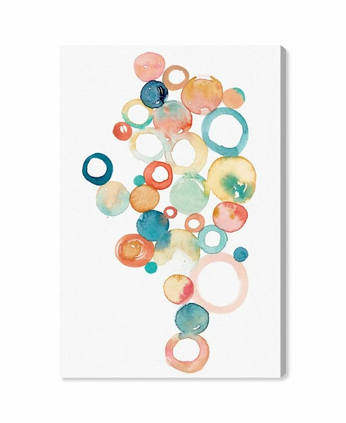 Oliver Gal Watercolor Rings Giclee Art Print On Gallery Wrap Canvas, 30 X 45
