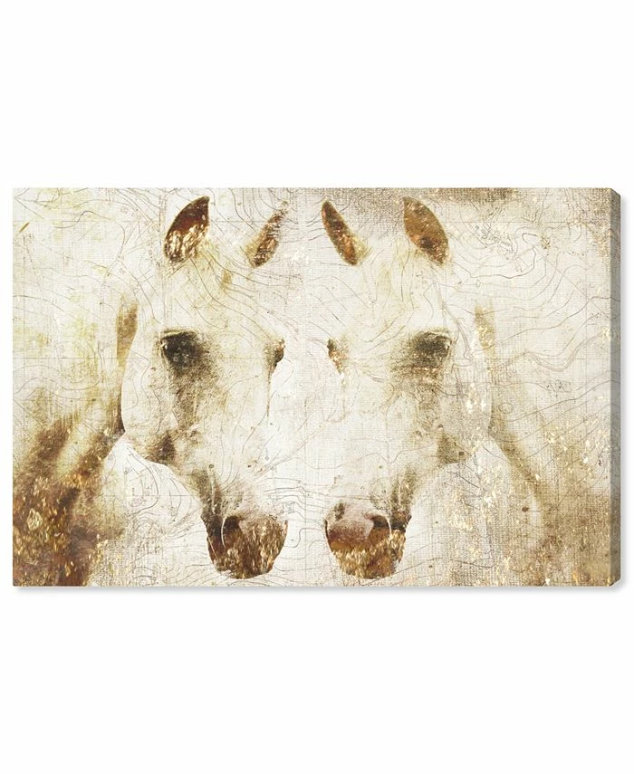 Oliver Gal Double Stallion Canvas Art - 30 X 45 X 1.5