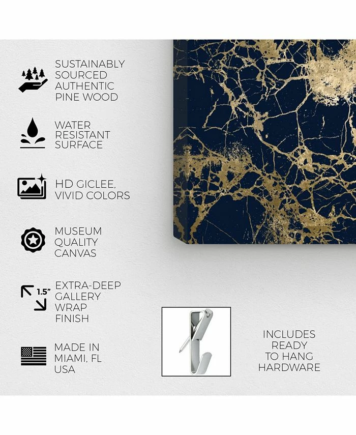 Oliver Gal Cracks Texture Giclee Art Print On Gallery Wrap Canvas - Image 4