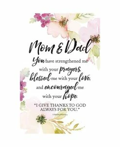 Dexsa Mom Dad Woodland Grace Series Wood Plaque With Easel, 6 X 9