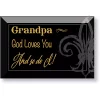 Dexsa Grandpa God Loves You And So Do I Glass Plaque With Easel, 6 X 4