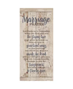 Dexsa Marriage Prayer New Horizons Wood Plaque, 5.5 X 12