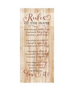 Dexsa Rules Of The House New Horizons Wood Plaque, 5.5 X 12