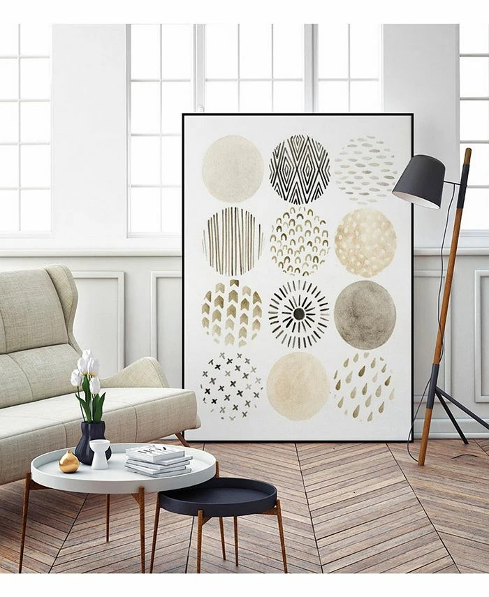 Giant Art 20 X 16 Neutral Pattern Play II Art Block Framed Canvas - Image 4