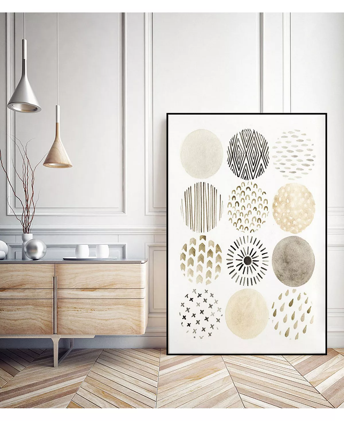 Giant Art 20 X 16 Neutral Pattern Play II Art Block Framed Canvas - Image 8