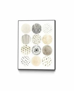 Giant Art 14 X 11 Neutral Pattern Play II Art Block Framed Canvas
