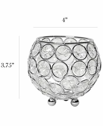 Elegant Designs Pse Crystal Circular Bowl Candle Holder, Flower Vase, Wedding Centerpiece - Image 2