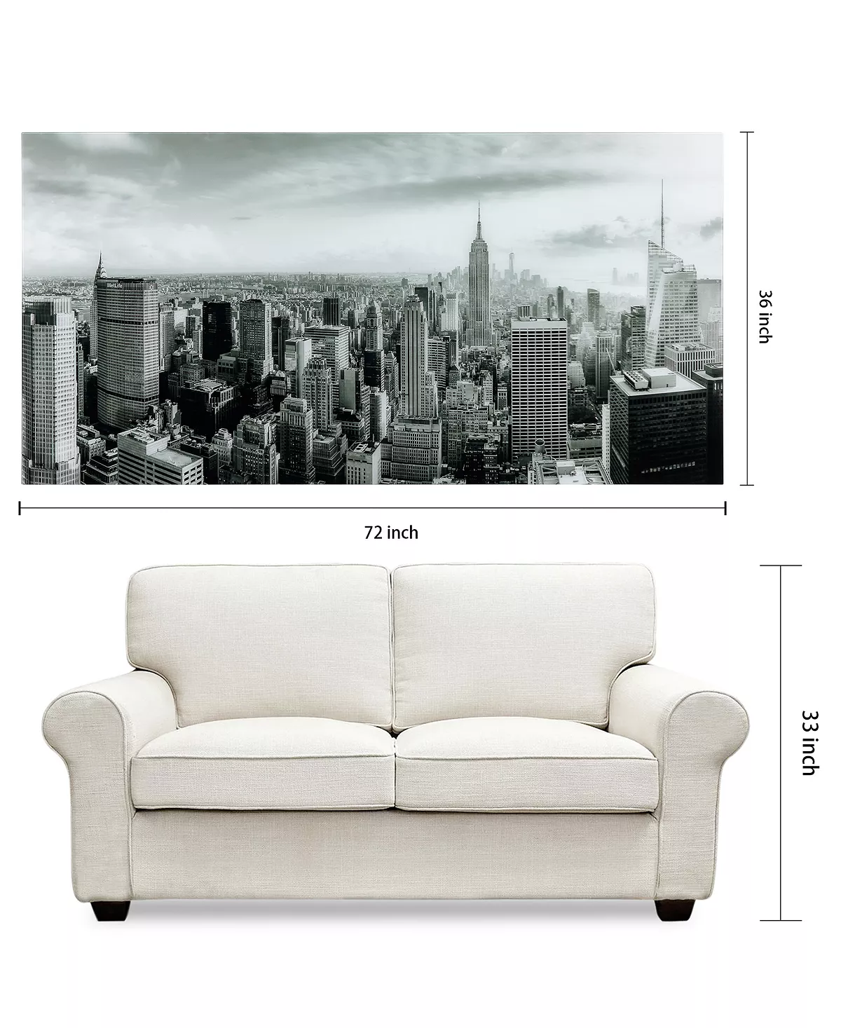 Empire Art Direct My New York Frameless Free Floating Tempered Art Glass Wall Art By EAD Art Coop, 36 X 72 X 0.2 - Image 9