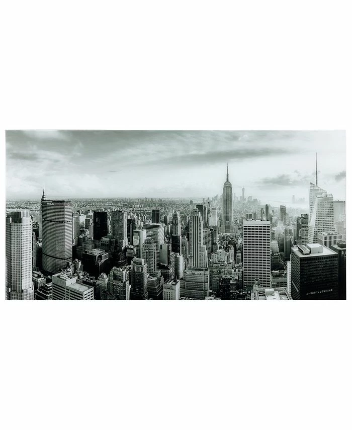 Empire Art Direct My New York Frameless Free Floating Tempered Art Glass Wall Art By EAD Art Coop, 36 X 72 X 0.2