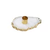 Classic Touch Flat Agate Stone Candle Holder