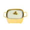 Classic Touch Small Square Beaded Candy, Dip Bowl And Spoon