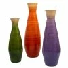 Uniquewise Classic Bamboo Handmade Floor Vase, Set Of 3