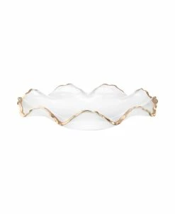 Classic Touch Glass Ruffle Bowl With Edge