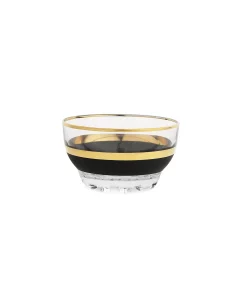 Classic Touch Set Of 6 Dessert Bowls With Black And Gold Design