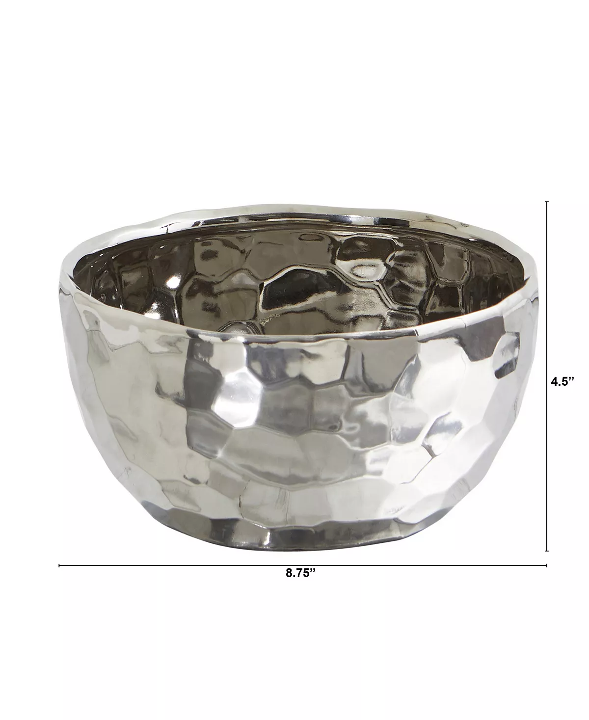 Nearly Natural 8.75 Designer Silver-Tone Bowl - Image 2