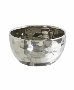 Nearly Natural 8.75 Designer Silver-Tone Bowl