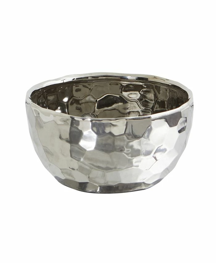 Nearly Natural 8.75 Designer Silver-Tone Bowl