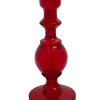 Home Essentials 9 Red Glass Candle Holder