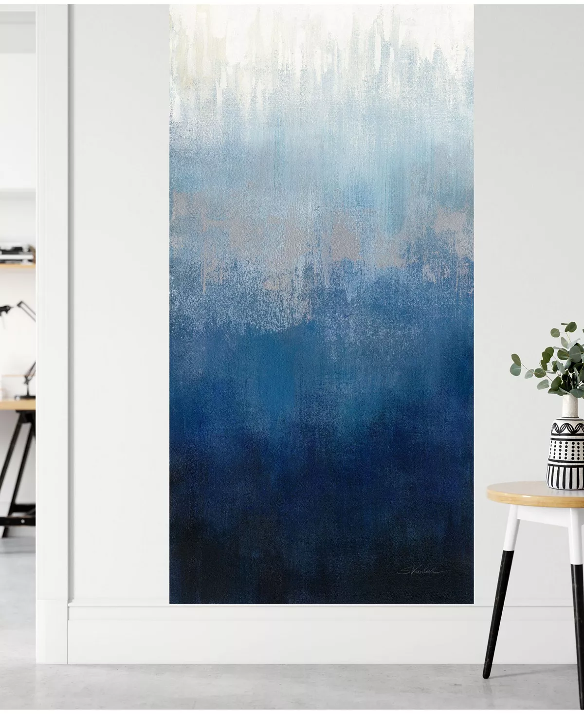 COURTSIDE MARKET Soothing Abstract Panel Mural Art, 96 X 45 - Image 2