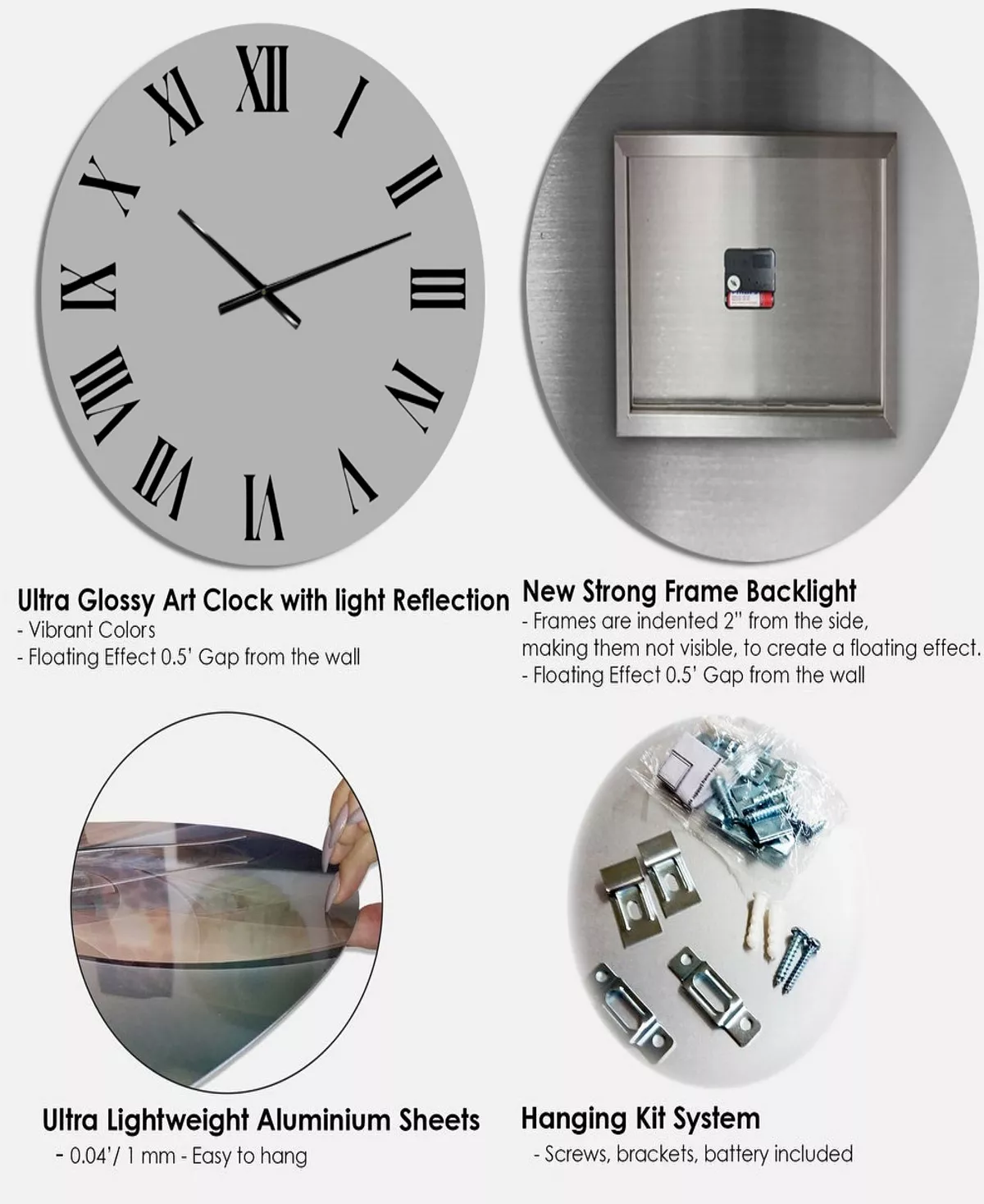 Design Art Art 'Woman With Dark Angel Wings' Beach Metal Circle Wall Art - 36 X 36 - Image 6