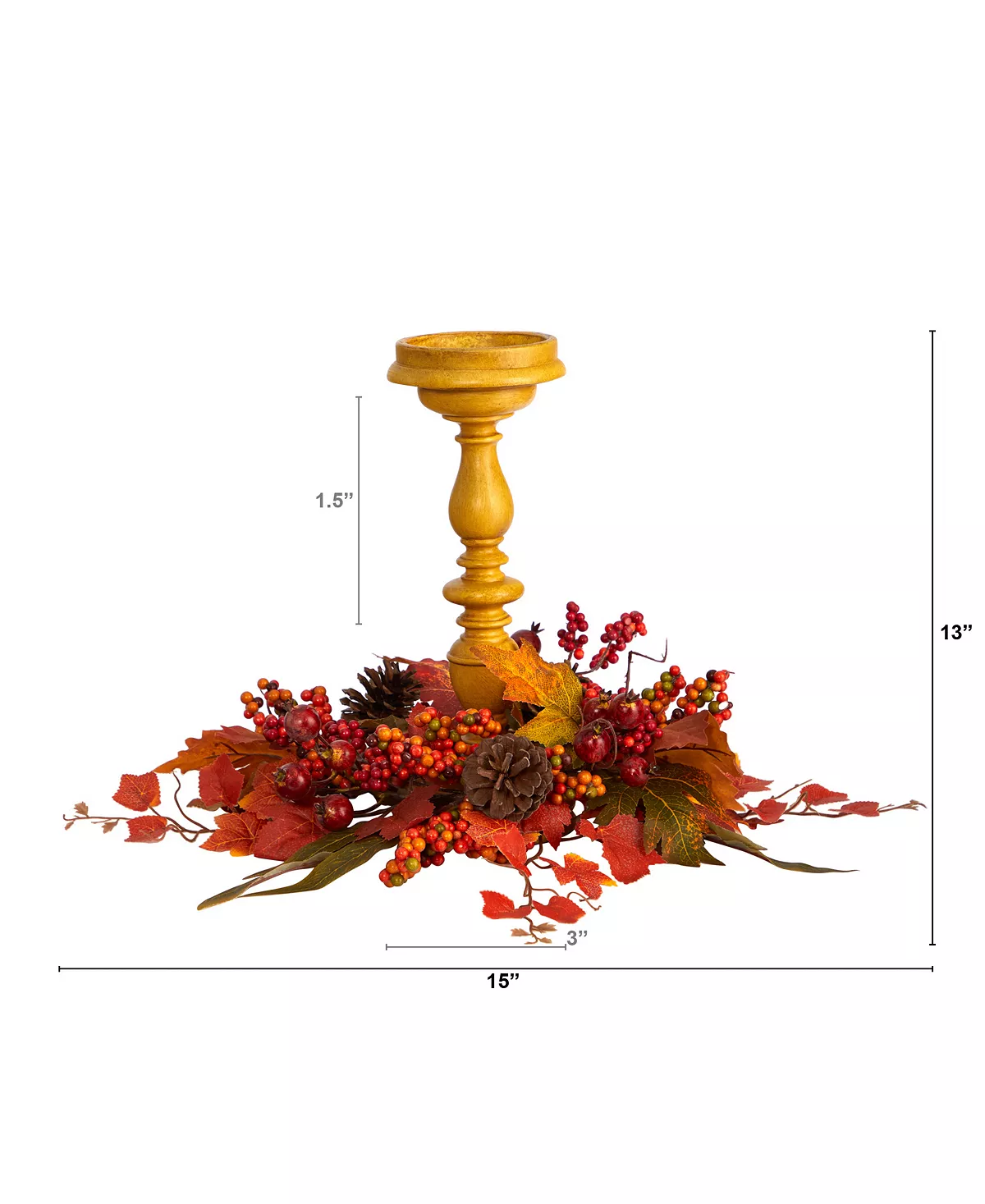Nearly Natural 15 Harvest Fall Artificial Candelabrum Arrangement - Image 2