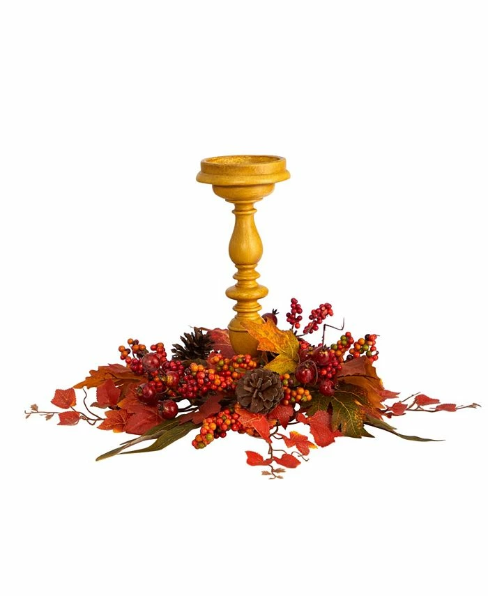 Nearly Natural 15 Harvest Fall Artificial Candelabrum Arrangement