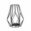 Nearly Natural 13 Geometric Black Metal Wire Votive Tea Lantern Candle Holder