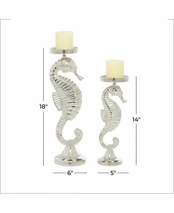 Rosemary Lane Coastal Candle Holder, Set Of 2 - Image 2
