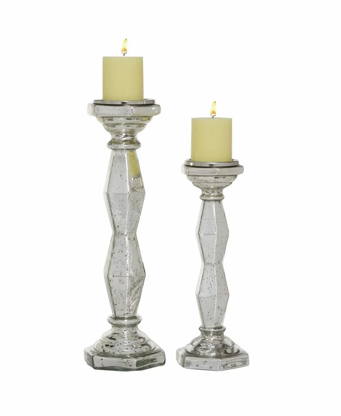 Rosemary Lane Glam Candle Holder, Set Of 2