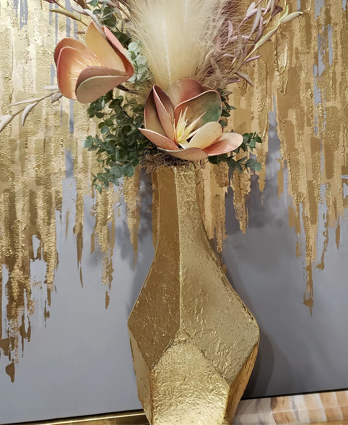 Classic Touch Dimensional Centerpiece Vase Raw Finish - Image 3