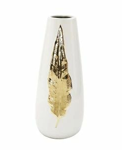 Vivience Tall Leaf Design Vase, 12 H