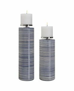 Uttermost Montauk Ceramic Candleholders, Set Of 2